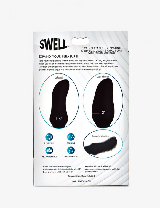 Black Silicone Swell Butt Plug