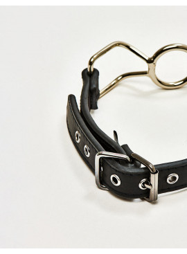 Leather and Metal Ring Gag BDSM