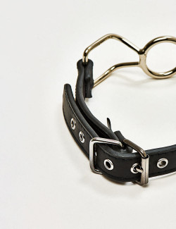 Leather and Metal Ring Gag BDSM