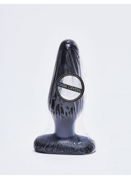Black cone-shaped anal plug 13.5 cm packaging