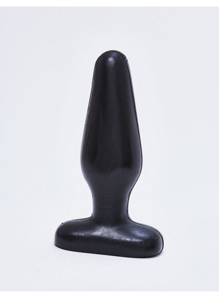 Black cone-shaped anal plug 13.5 cm cover