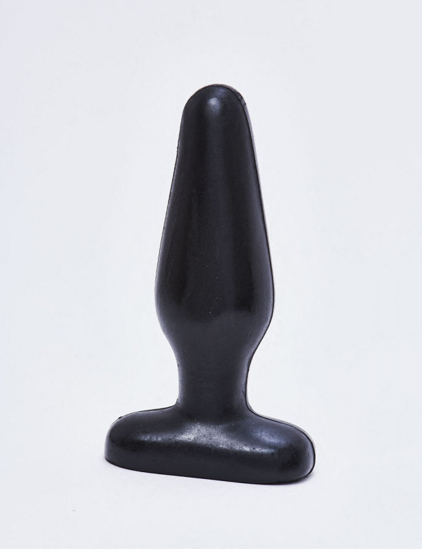 Black cone-shaped anal plug 13.5 cm cover