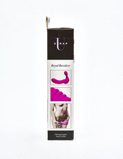 Vibrating Strapless silicone strap on Dildo Strap U Royal revolver side packaging