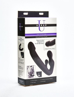 Vibrating Strapless silicone strap on Dildo Strap U Tri-revolver packaging