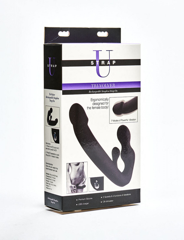 Vibrating Strapless silicone strap on Dildo Strap U Tri-revolver packaging Vibrating Strapless silicone strap on Dildo Strap U Tri-revolver packaging