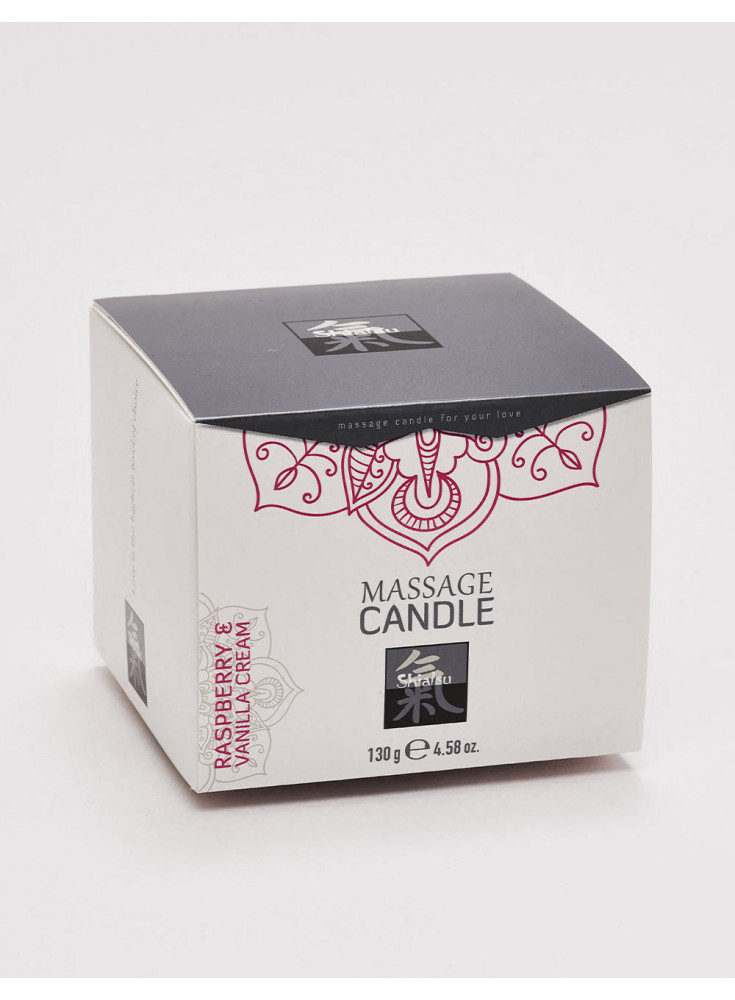 Massage Candle Shiatsu Raspberry and Vanilla Cream sent packaging