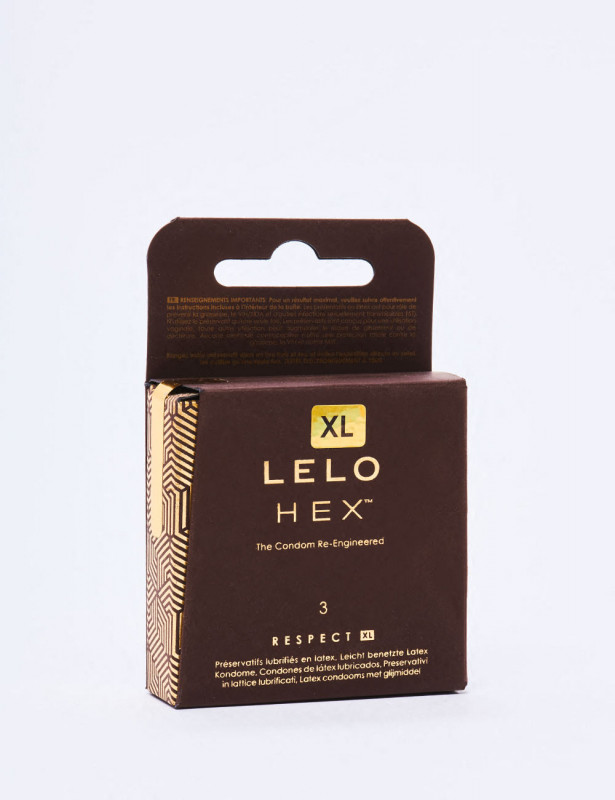 Box of 3 Respect XL Condoms Ultra Thin from Lelo Hex Box of 3 Respect XL Condoms Ultra Thin from Lelo Hex