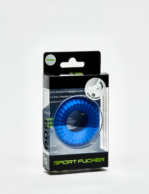 Blue Silicone Cock Ring Sport Fucker Nitro packaging Blue Silicone Cock Ring Sport Fucker Nitro packaging