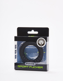 Packaging Fusion Holeshot Black Silicone Cock Ring Size XL from Sport Fucker