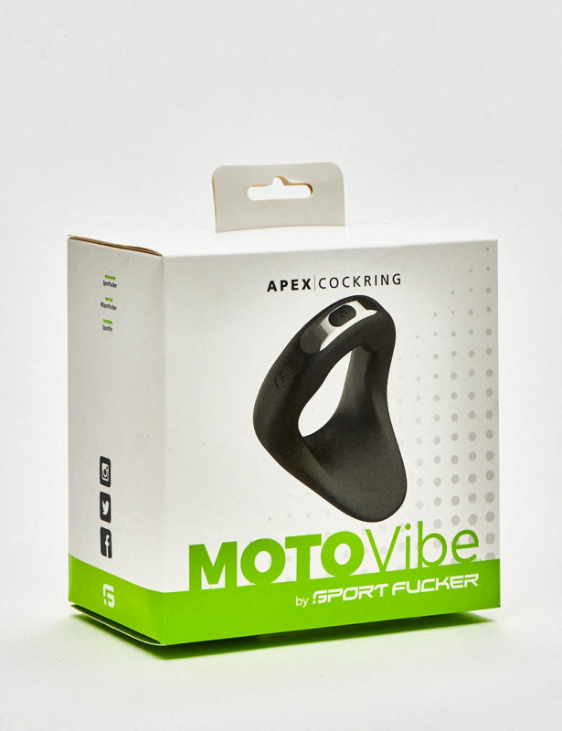 Vibrating Silicone Cock Ring MotoVibe Apex packaging from Sport Fucker