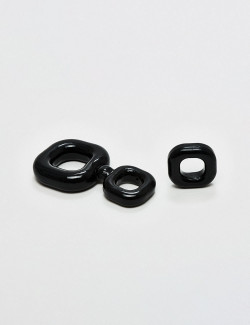 Boner kit of 2 Black TPR Cock Rings from Sport Fucker