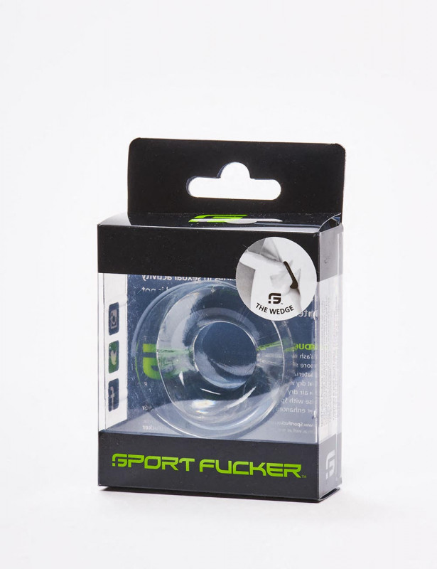 The Wedge Transparent TPR Cock Rings from Sport Fucker packaging The Wedge Transparent TPR Cock Rings from Sport Fucker packaging