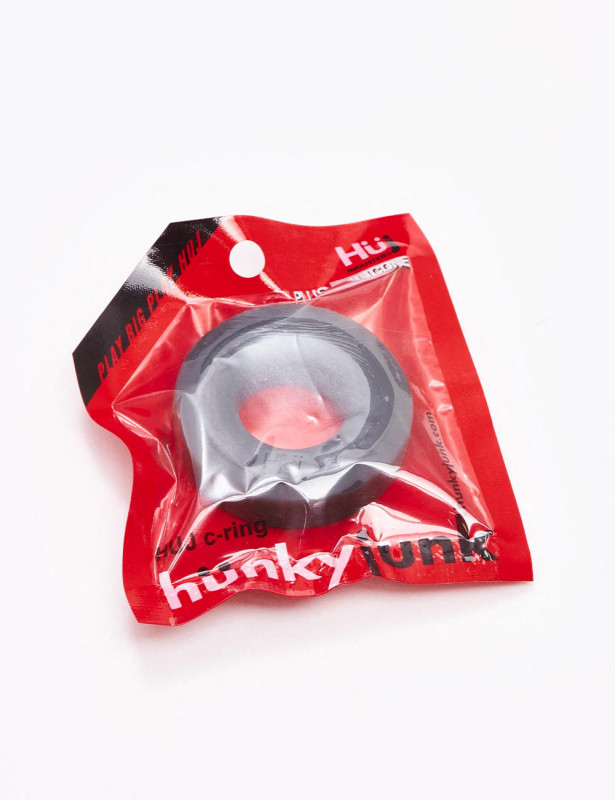 Grey Silicone Cock Ring Huj C from Hunkyjunk packaging Grey Silicone Cock Ring Huj C from Hunkyjunk packaging