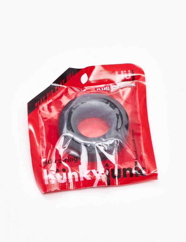 Black Silicone Cock Ring Huj C from Hunkyjunk packaging Black Silicone Cock Ring Huj C from Hunkyjunk packaging