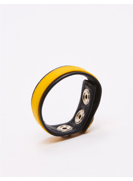 Yellow & Black Leather Cock Ring