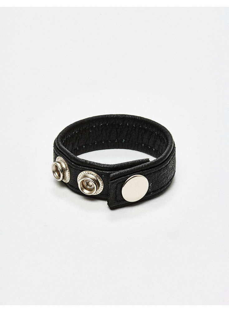 Black Leather Cock Ring from Black Label