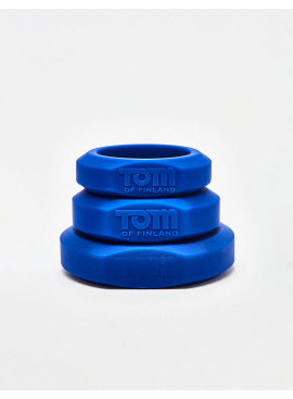 Set of 3 Blue Silicone Cock Ring from Tom of Finland