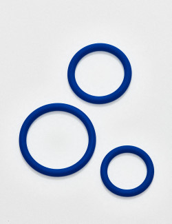 Set of 3 Blue Silicone Cock Ring from Easy Toys