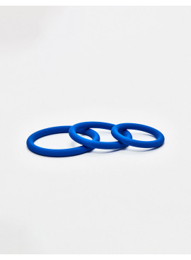 Set of 3 Blue Silicone Cock Ring