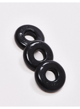 Pack of 3 black Cock Rings Flex TPR from Oxballs