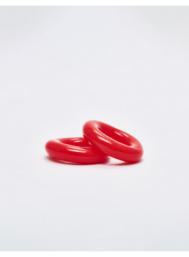 Pack of 2 red silicone cock rings