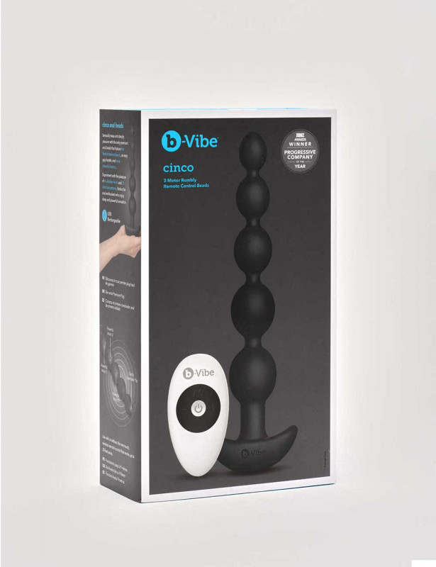 Vibrating Anal Beads Cinco from B Vibe packaging Vibrating Anal Beads Cinco from B Vibe packaging