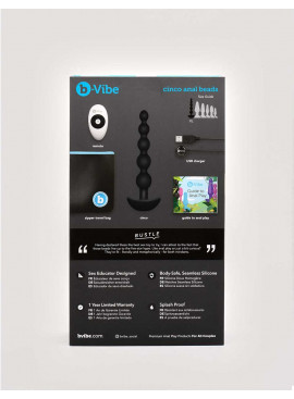 Vibrating Anal Beads Cinco from B Vibe back packaging