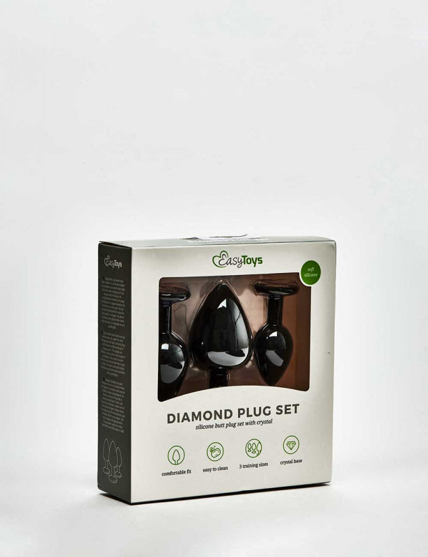 Set of 3 Diamond Butt Plug front packaging Set of 3 Diamond Butt Plug front packaging