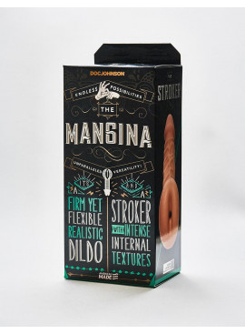 Masturbator and realistic dildo named The Mangina from Doc Jonhson packaging