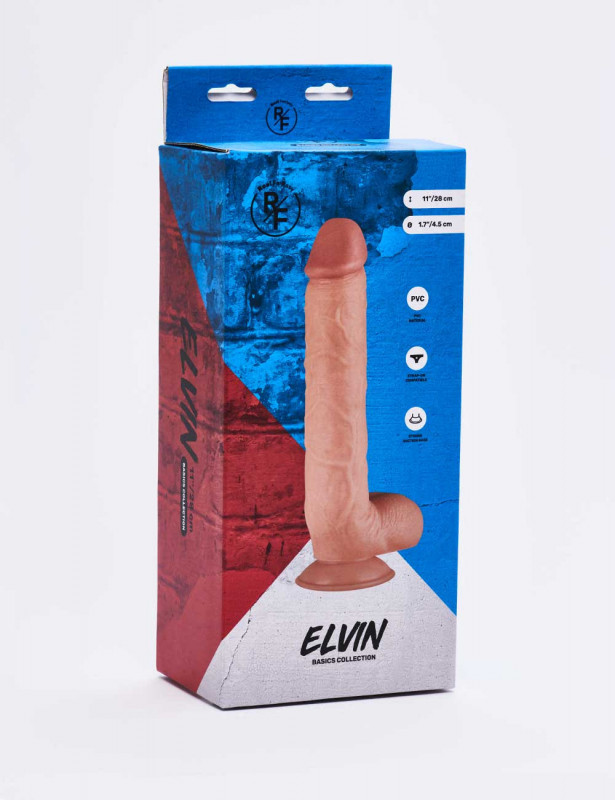 Realistic XL dildo Elvin front packaging Realistic XL dildo Elvin front packaging
