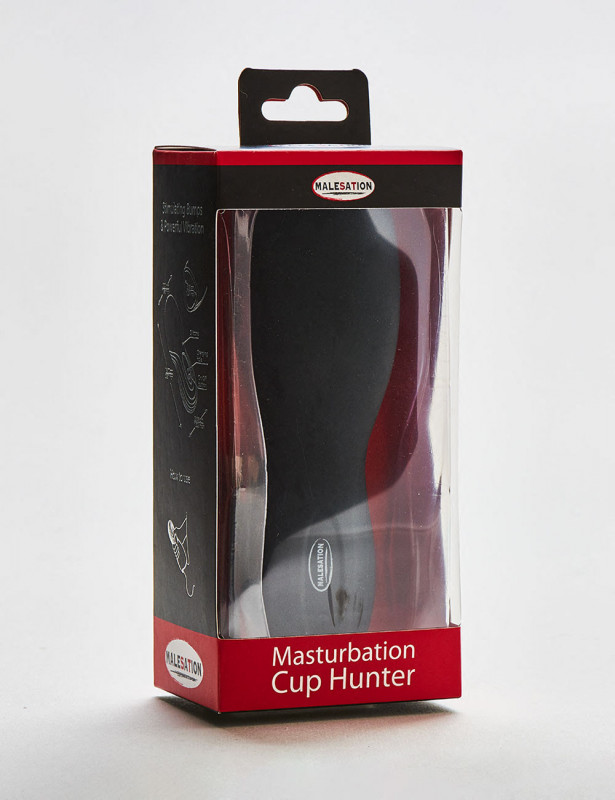 Vibrating Masturbator Cup Hunter from Malesation front packaging Vibrating Masturbator Cup Hunter from Malesation front packaging
