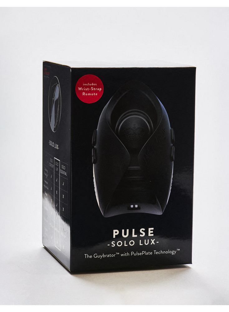 Vibrating Masturbator Pulse solo lux from Hot Octopuss packaging