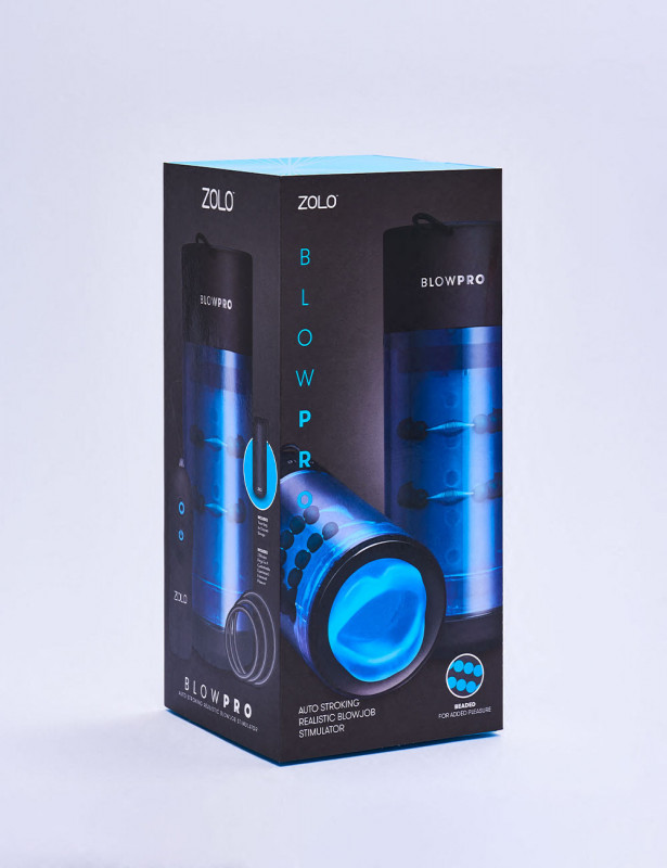 Vibrating Masturbator Blowpro from Zolo side packaging Vibrating Masturbator Blowpro from Zolo side packaging