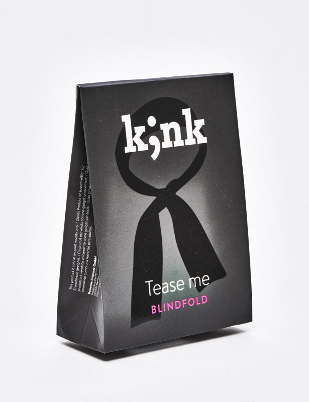 Blindfold Tease Me from kink front packaging Blindfold Tease Me from kink front packaging