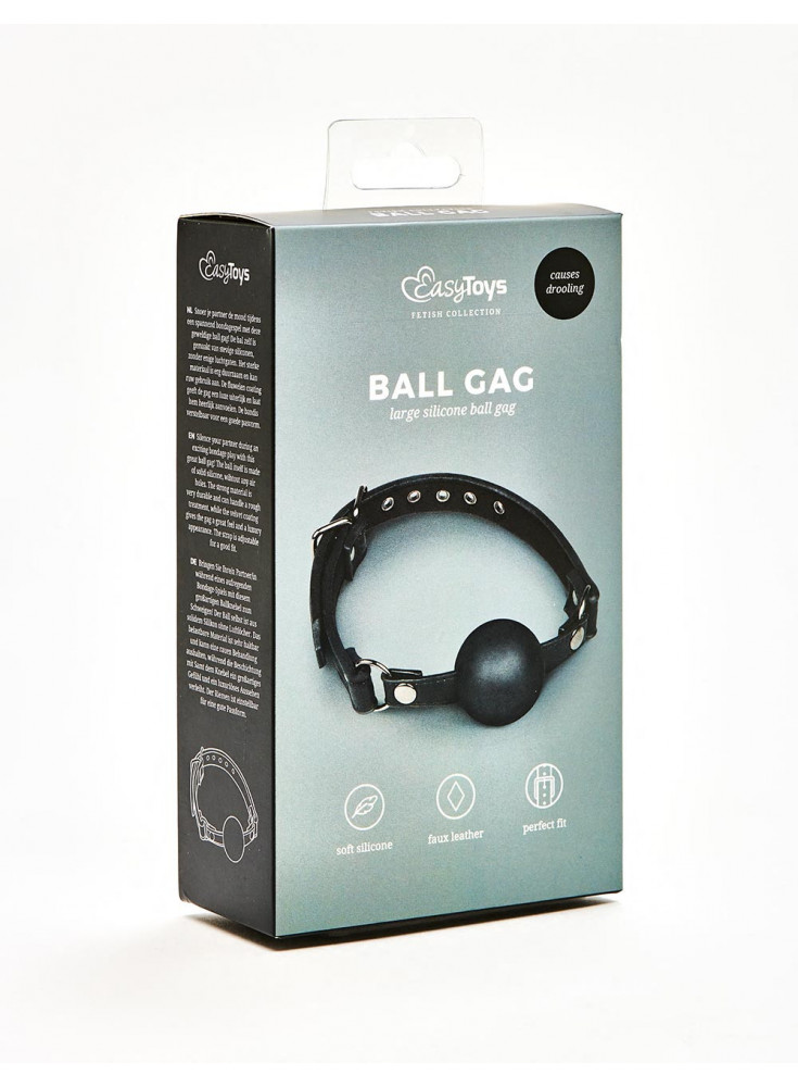 Leather and Metal Ball Gag BDSM from easy toys front packaging