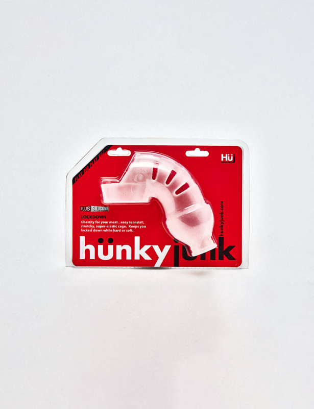 Chastity Cage Lockdown from Hünkyjunk front packaging Chastity Cage Lockdown from Hünkyjunk front packaging