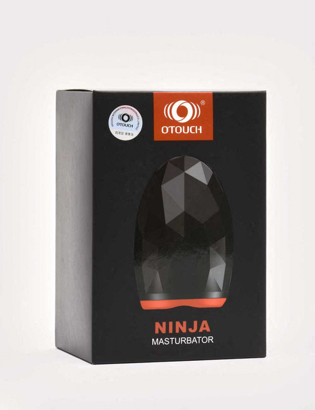 Vibrating and Warming Masturbator Ninja from OTouch front packaging Vibrating and Warming Masturbator Ninja from OTouch front packaging