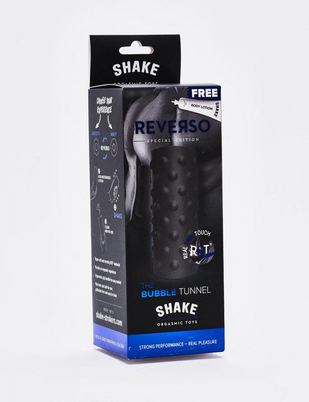 Masturbator Shake Bubble Tunnel Black packaging