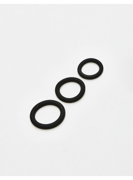 Black Silicone cock ring set from Malesation