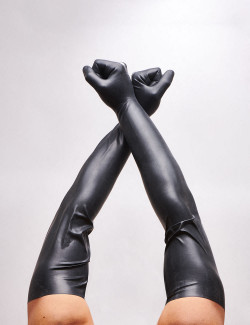 Black BDSM Fisting Gloves from LateX