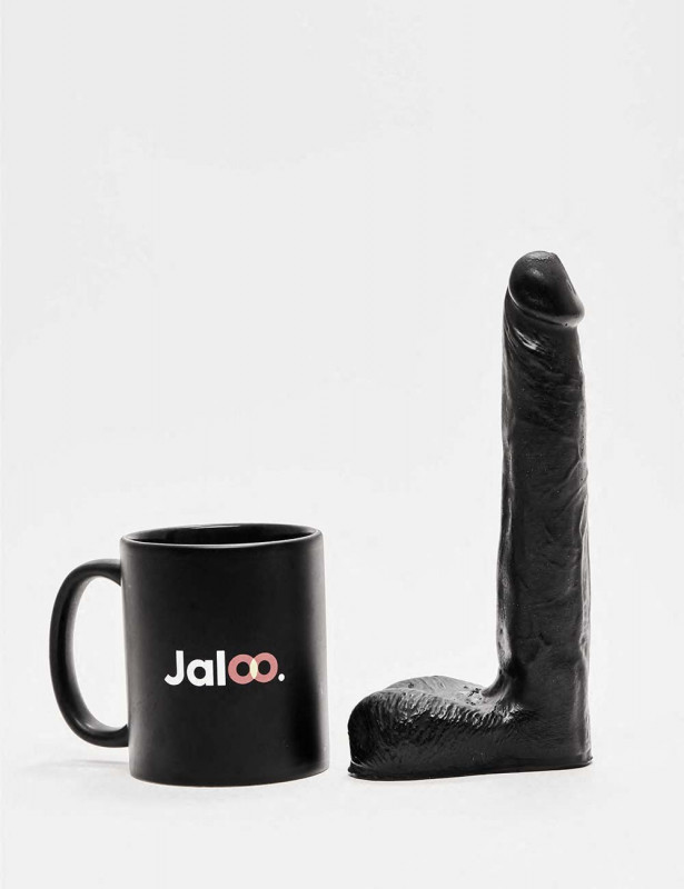 Realistic Dildo from All Black in 21cm compared to a mug Realistic Dildo from All Black in 21cm compared to a mug