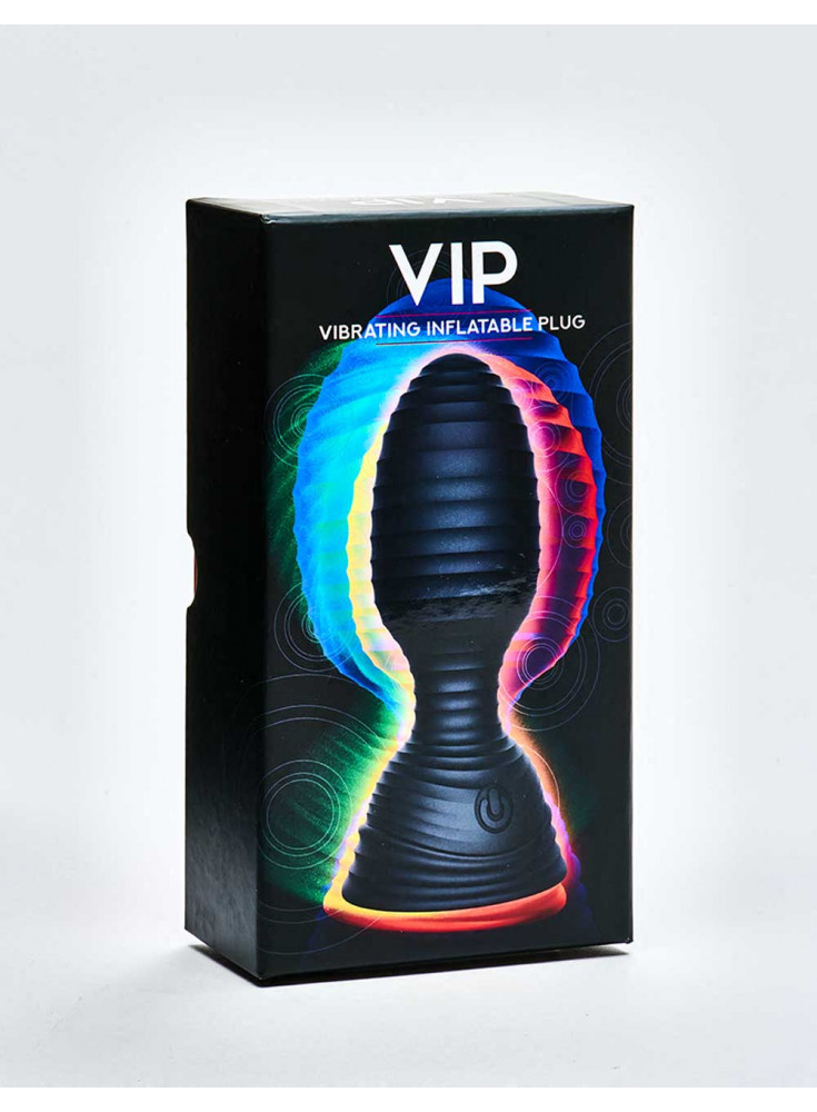 VIP Vibrating Inflatable Butt Plug with remote packaging