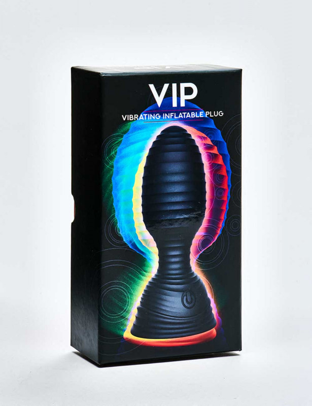 VIP Vibrating Inflatable Butt Plug with remote packaging VIP Vibrating Inflatable Butt Plug with remote packaging