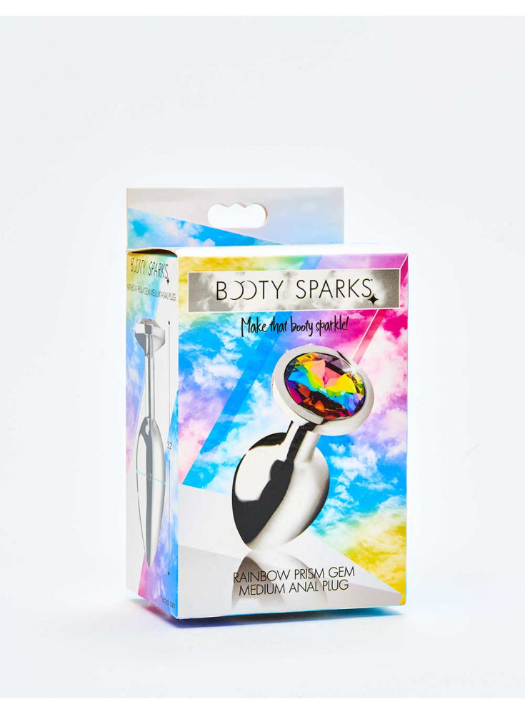 Medium Rainbow Gem Butt Plug from Booty Sparks packaging