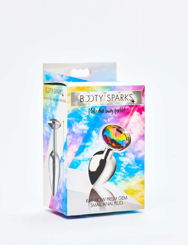 Small Rainbow Gem Butt Plug from Booty Sparks packaging Small Rainbow Gem Butt Plug from Booty Sparks packaging