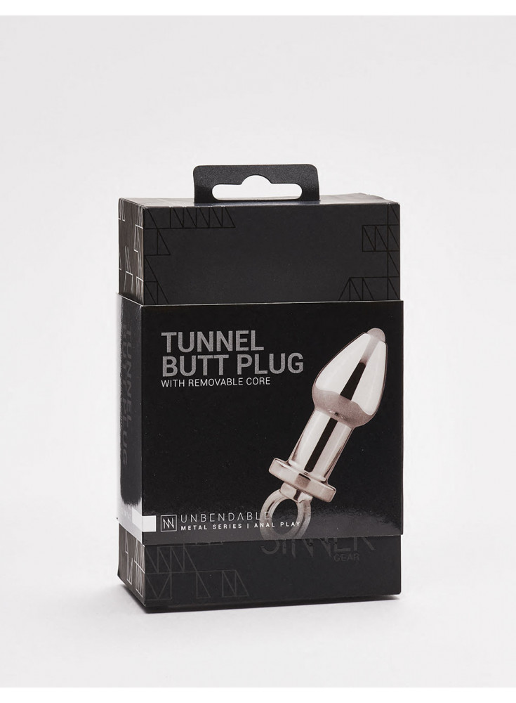 Stainless steel Tunnel Butt Plug from Sinner packaging