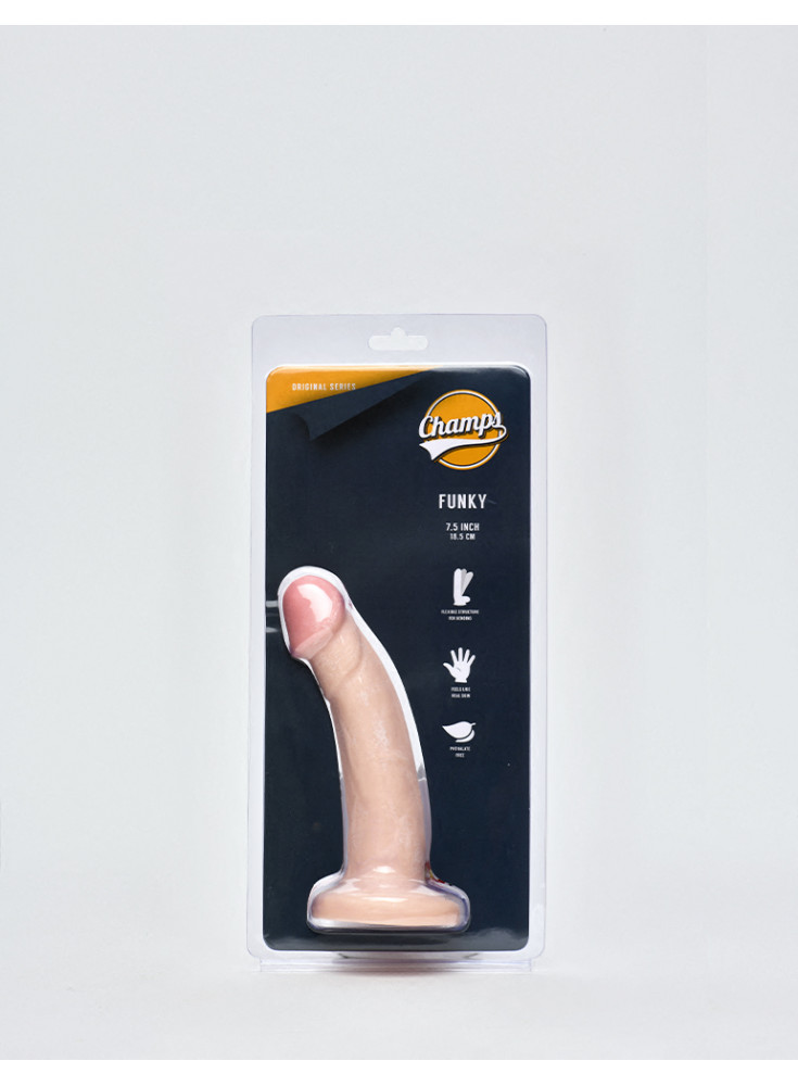 Funky Realistic dildo from Champs packaging