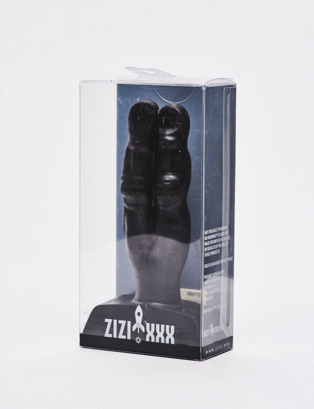 Black anal plug 10cm Two Fingers Zizi XXX packaging