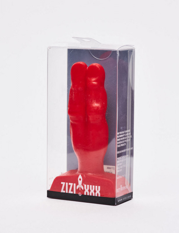 Red anal plug 10cm Two Fingers Zizi XXX packaging Red anal plug 10cm Two Fingers Zizi XXX packaging