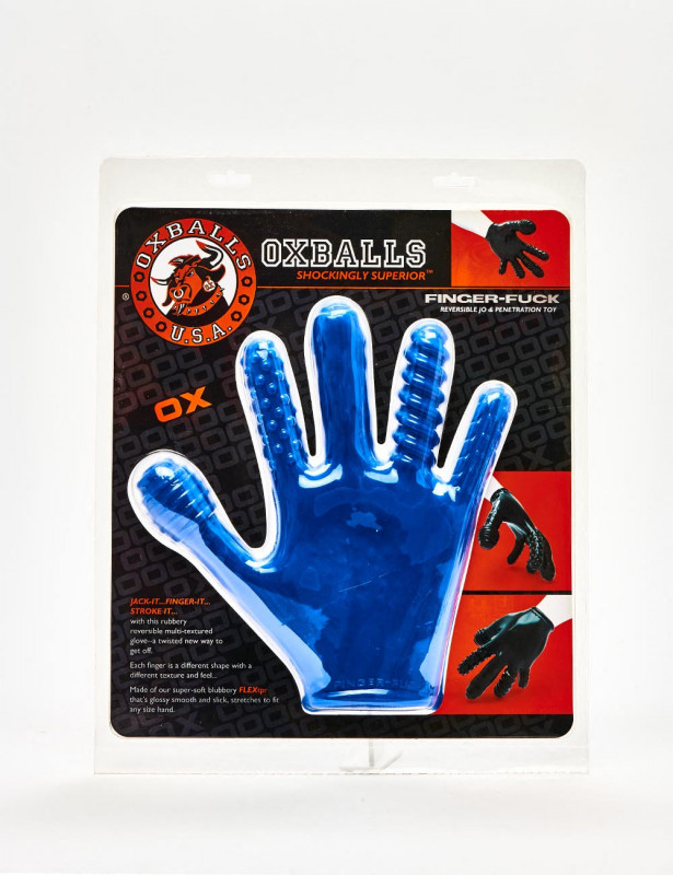 Finger Fuck Blue Penetration Toy From Oxballs packaging Finger Fuck Blue Penetration Toy From Oxballs packaging